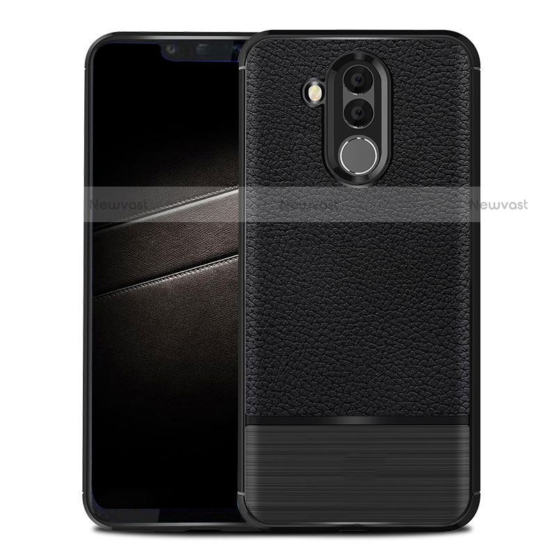 Soft Silicone Gel Leather Snap On Case for Huawei Maimang 7 Black