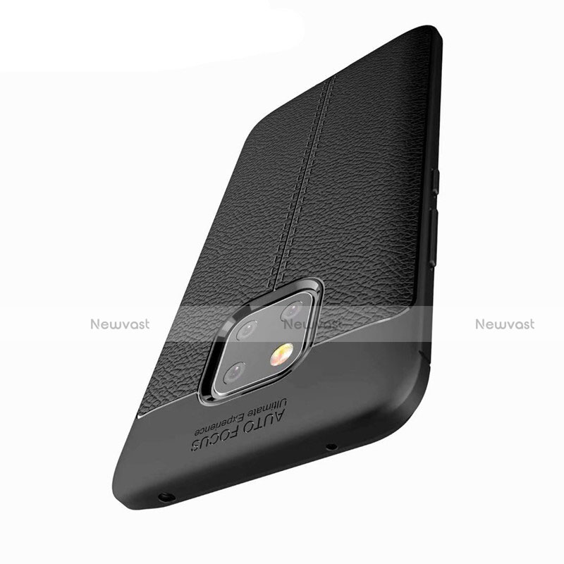 Soft Silicone Gel Leather Snap On Case for Huawei Mate 20 Pro Black