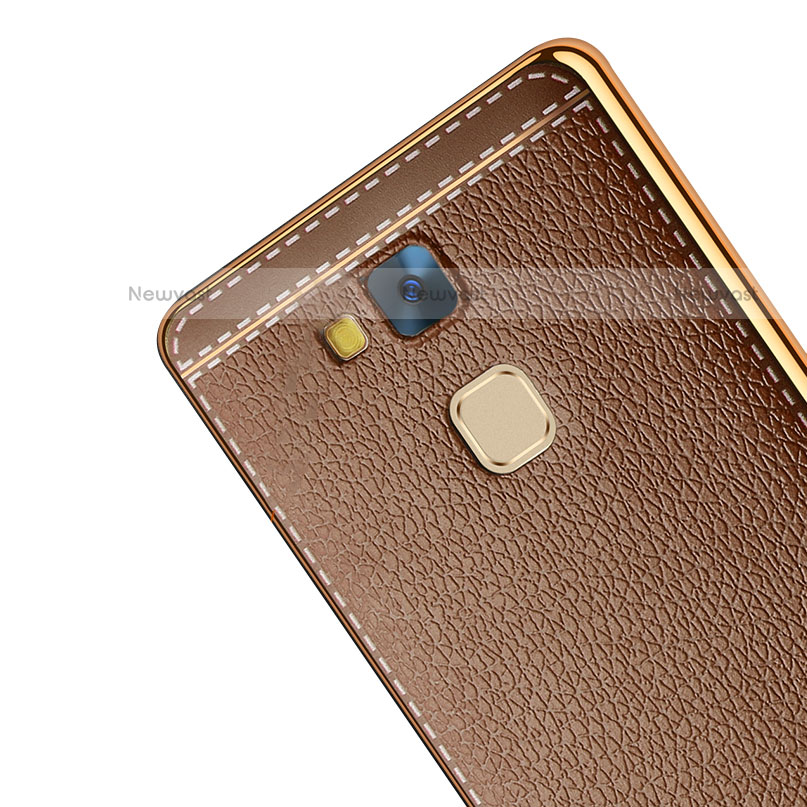 Soft Silicone Gel Leather Snap On Case for Huawei Mate 7 Brown
