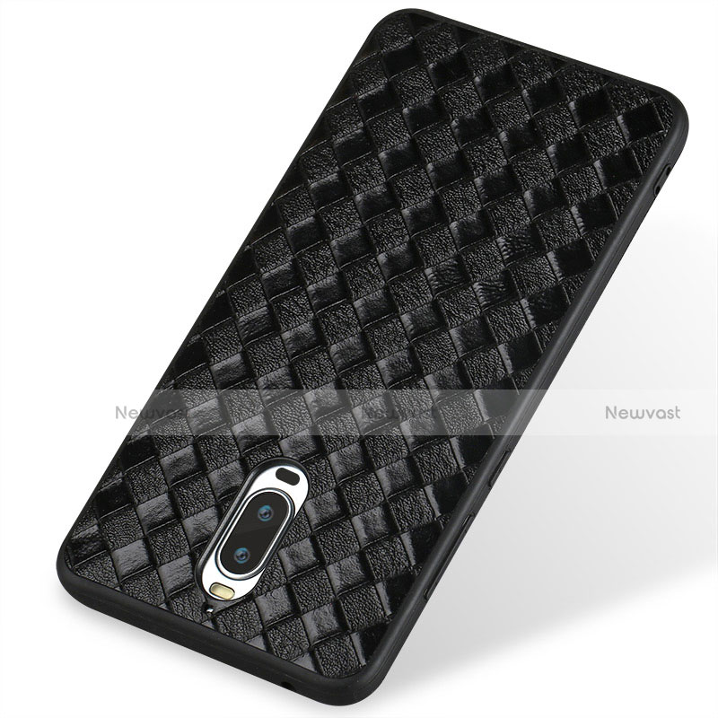 Soft Silicone Gel Leather Snap On Case for Huawei Mate 9 Pro Black
