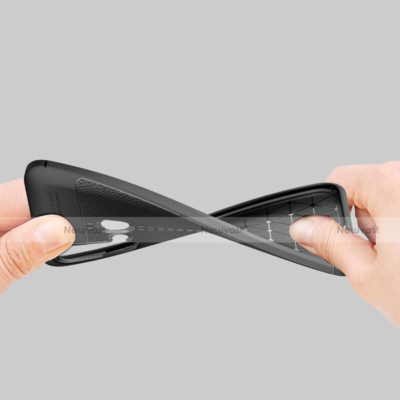 Soft Silicone Gel Leather Snap On Case for Huawei Nova 5i Black