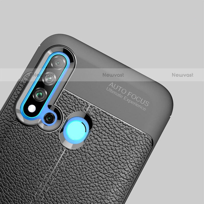 Soft Silicone Gel Leather Snap On Case for Huawei P20 Lite (2019) Black