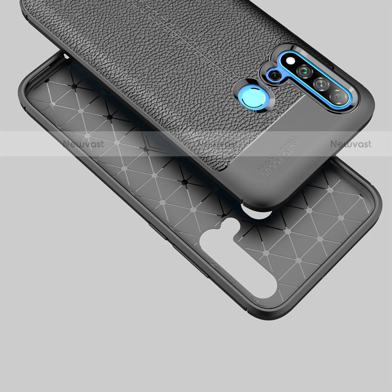 Soft Silicone Gel Leather Snap On Case for Huawei P20 Lite (2019) Black