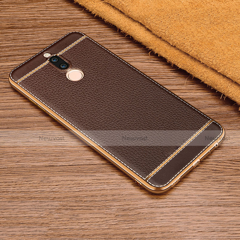 Soft Silicone Gel Leather Snap On Case for Huawei Rhone Brown
