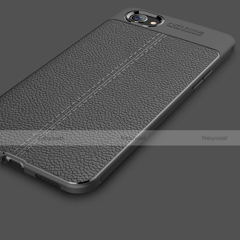 Soft Silicone Gel Leather Snap On Case for Oppo A3 Black