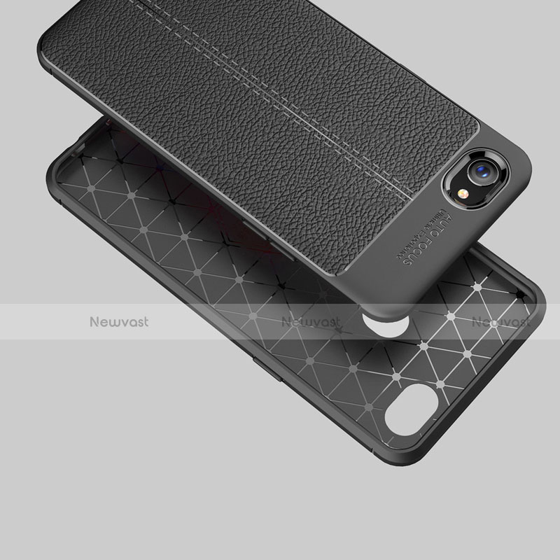 Soft Silicone Gel Leather Snap On Case for Oppo A3 Black