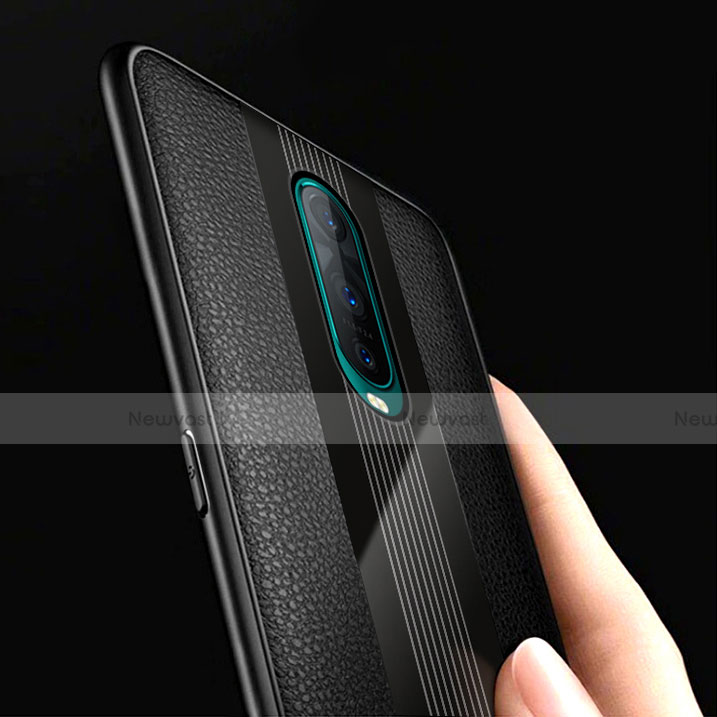 Soft Silicone Gel Leather Snap On Case for Oppo RX17 Pro Black