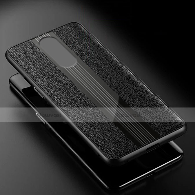 Soft Silicone Gel Leather Snap On Case for Oppo RX17 Pro Black