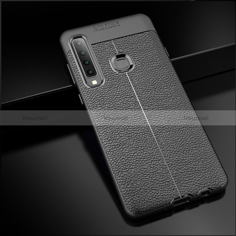 Soft Silicone Gel Leather Snap On Case for Samsung Galaxy A9 Star Pro Black
