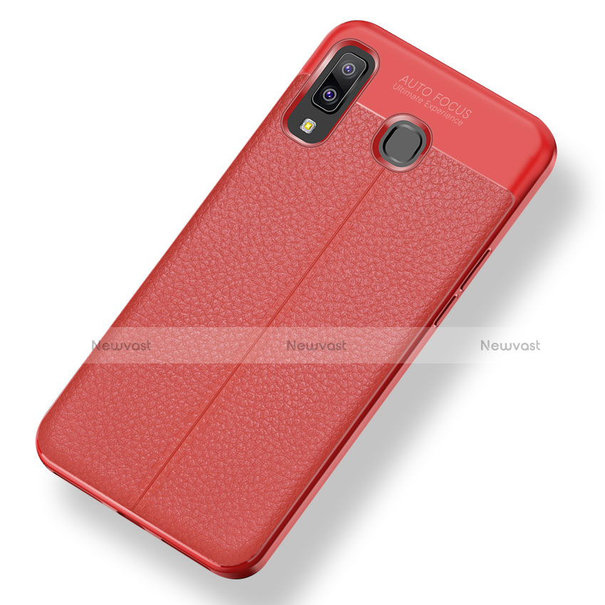 Soft Silicone Gel Leather Snap On Case for Samsung Galaxy A9 Star SM-G8850 Red