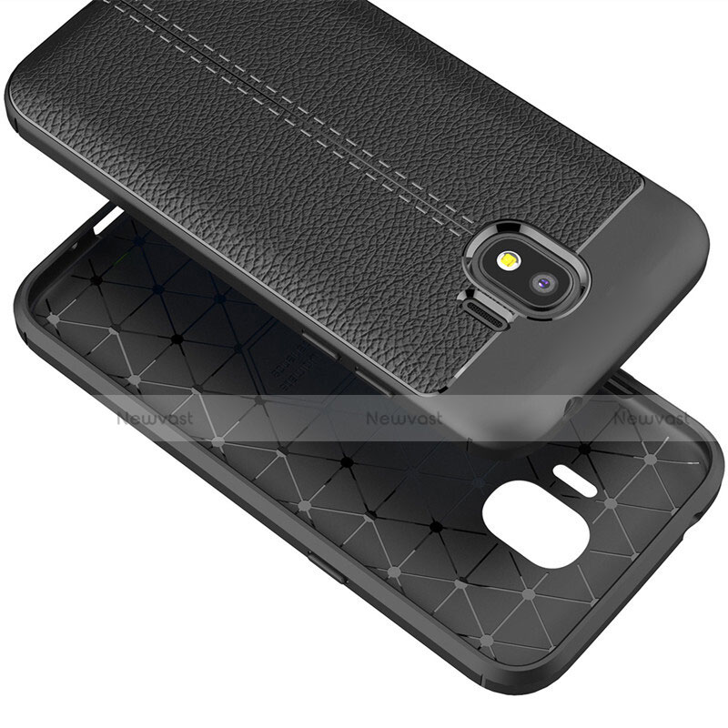 Soft Silicone Gel Leather Snap On Case for Samsung Galaxy J2 Pro (2018) J250F Black