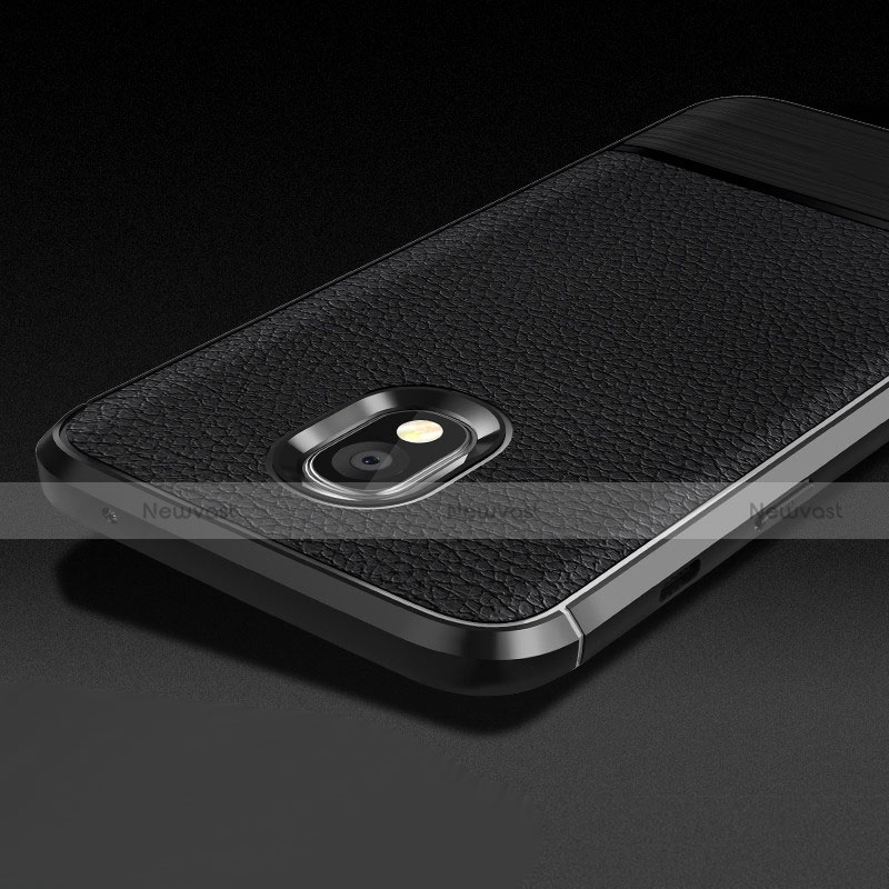 Soft Silicone Gel Leather Snap On Case for Samsung Galaxy J5 Pro (2017) J530Y Black
