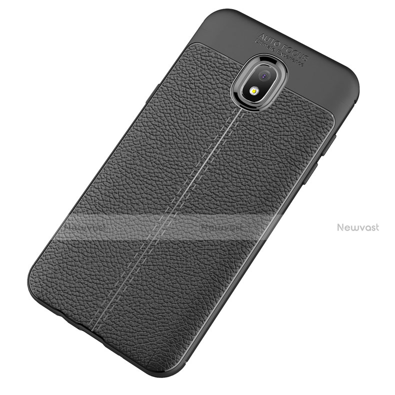 Soft Silicone Gel Leather Snap On Case for Samsung Galaxy J7 (2018) J737 Black