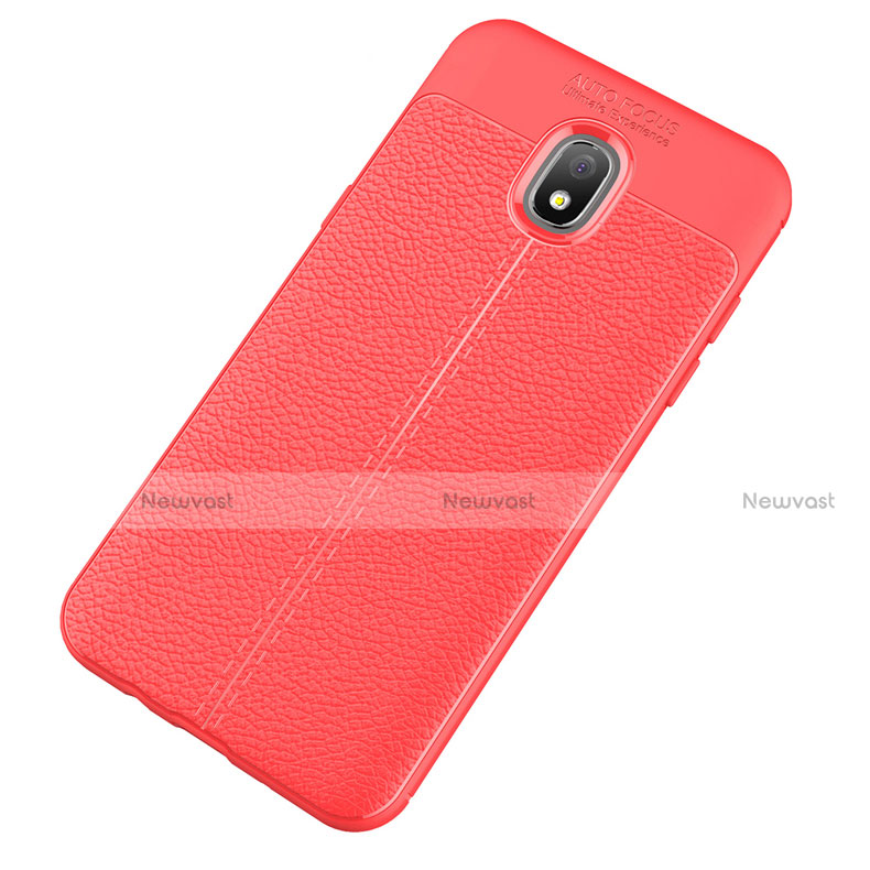 Soft Silicone Gel Leather Snap On Case for Samsung Galaxy J7 (2018) J737 Red