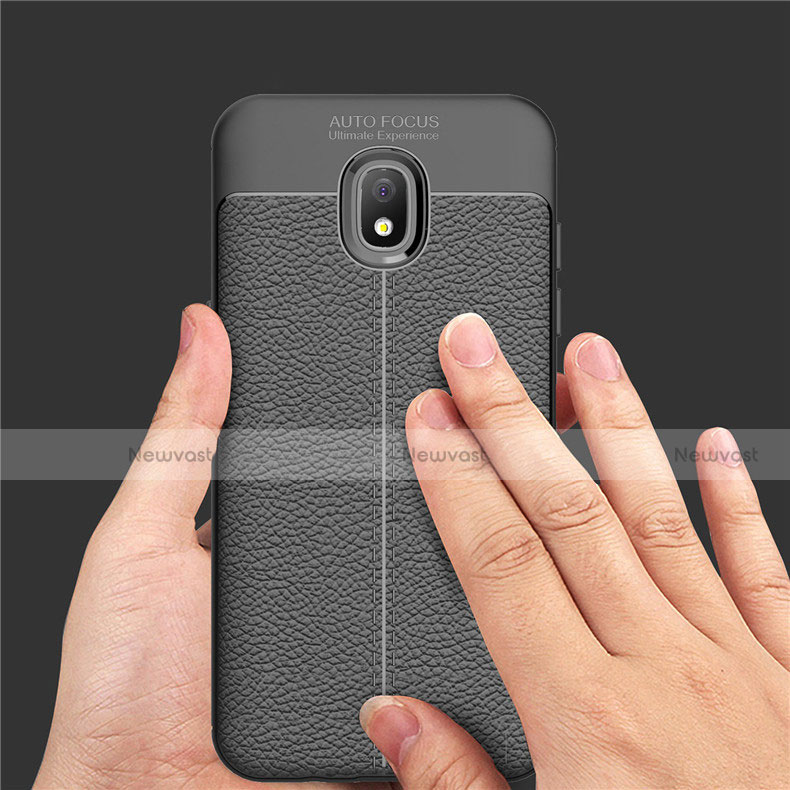 Soft Silicone Gel Leather Snap On Case K01 for Samsung Galaxy Amp Prime 3 Black