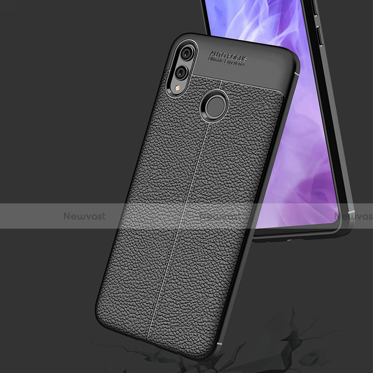 Soft Silicone Gel Leather Snap On Case Q01 for Huawei Honor 8X Black