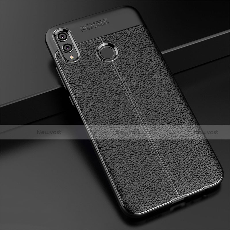 Soft Silicone Gel Leather Snap On Case Q01 for Huawei Honor 8X Black