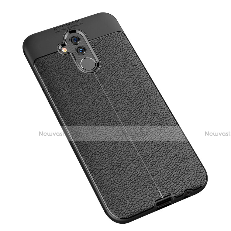 Soft Silicone Gel Leather Snap On Case Q01 for Huawei Mate 20 Lite Black