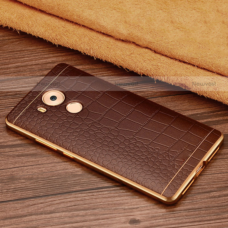 Soft Silicone Gel Leather Snap On Case W01 for Huawei Mate 8 Brown