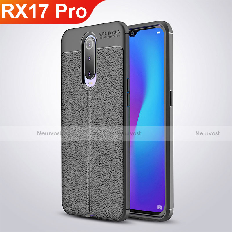 Soft Silicone Gel Leather Snap On Case W01 for Oppo RX17 Pro Black