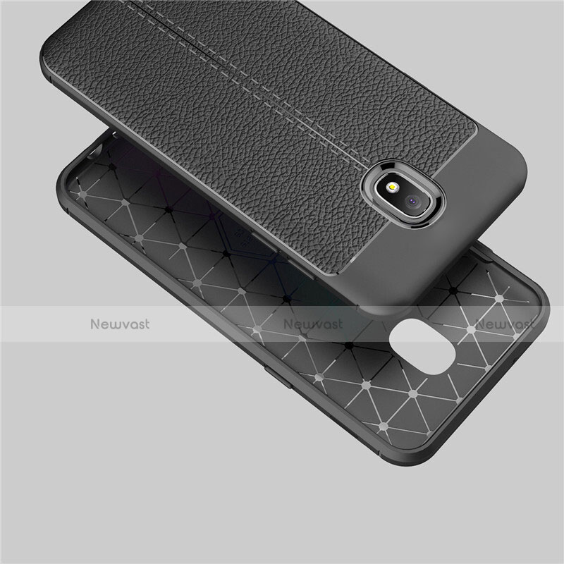 Soft Silicone Gel Leather Snap On Case W01 for Samsung Galaxy J7 (2018) J737 Black