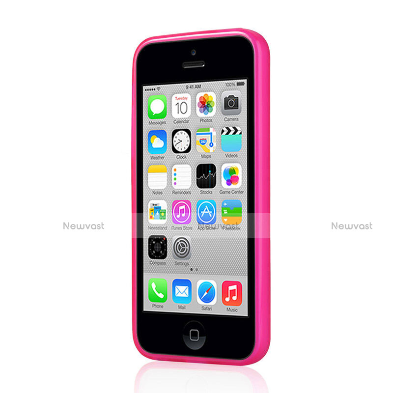 Soft Silicone Gel Matte Finish Case for Apple iPhone 5C Hot Pink