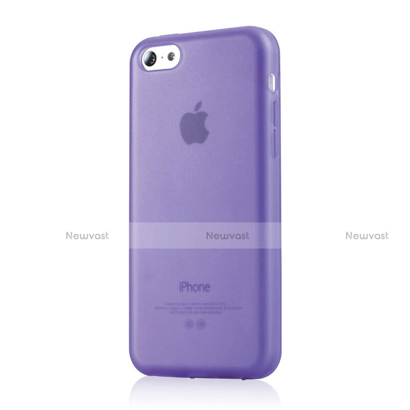 Soft Silicone Gel Matte Finish Case for Apple iPhone 5C Purple