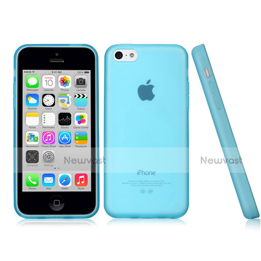Soft Silicone Gel Matte Finish Case for Apple iPhone 5C Sky Blue