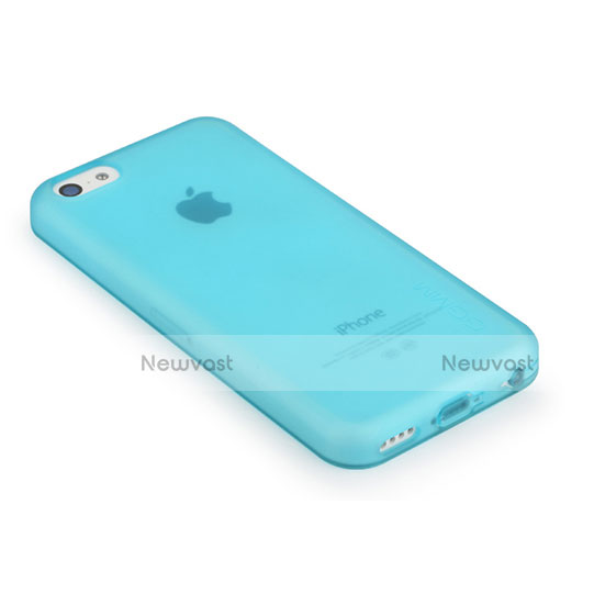 Soft Silicone Gel Matte Finish Case for Apple iPhone 5C Sky Blue