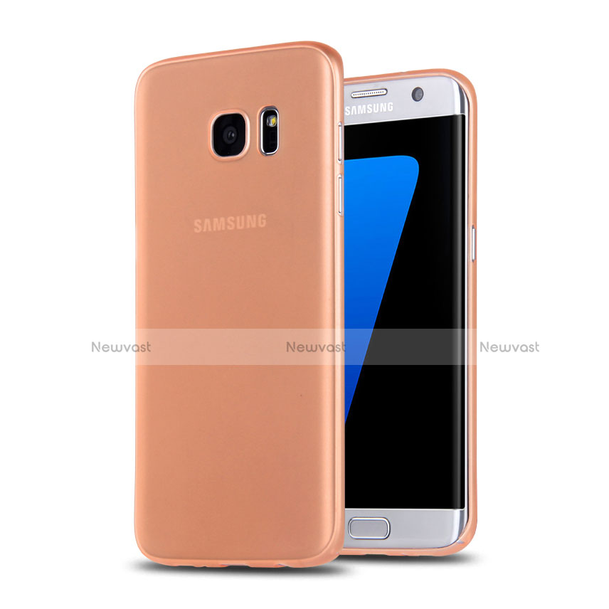 Soft Silicone Gel Matte Finish Case R02 for Samsung Galaxy S7 Edge G935F Gold