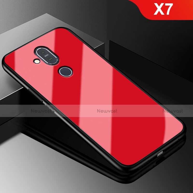 Soft Silicone Gel Mirror Case for Nokia X7 Red