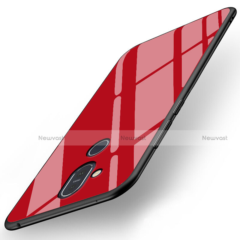 Soft Silicone Gel Mirror Case for Nokia X7 Red