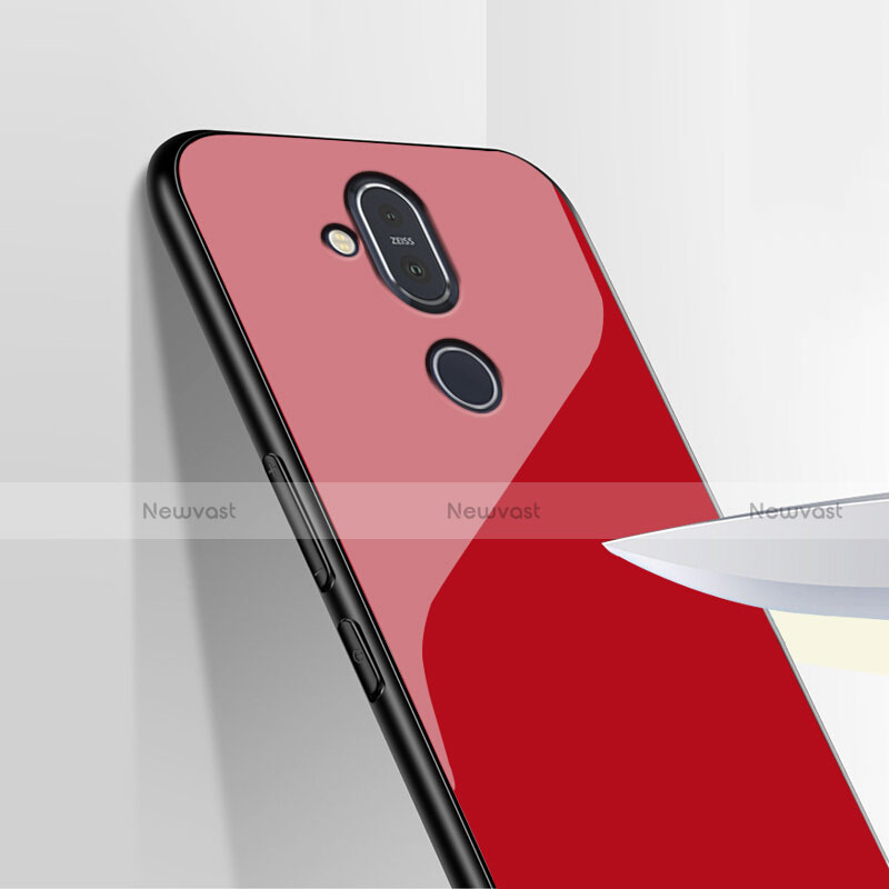 Soft Silicone Gel Mirror Case for Nokia X7 Red