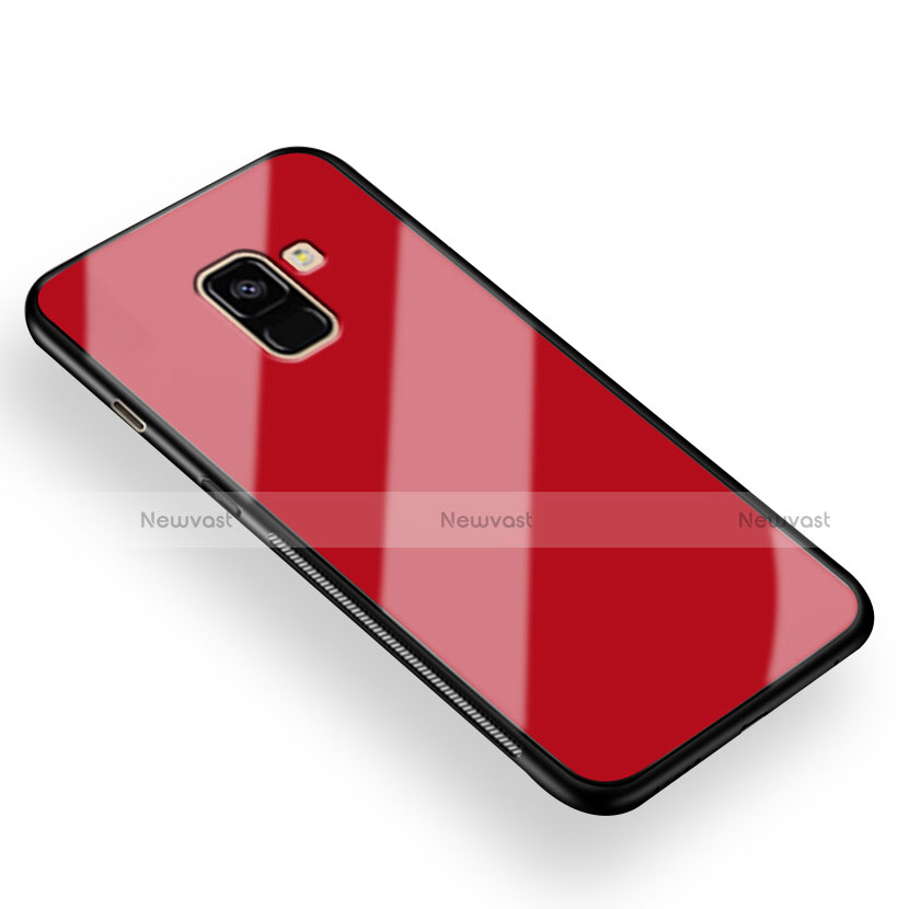 Soft Silicone Gel Mirror Case for Samsung Galaxy A8+ A8 Plus (2018) Duos A730F Red