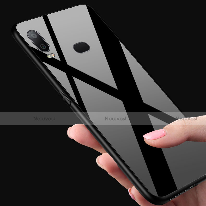 Soft Silicone Gel Mirror Case M01 for Samsung Galaxy A6s Black