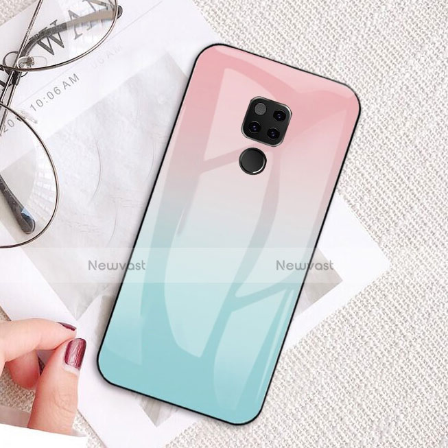 Soft Silicone Gel Mirror Case M02 for Huawei Mate 20 Cyan