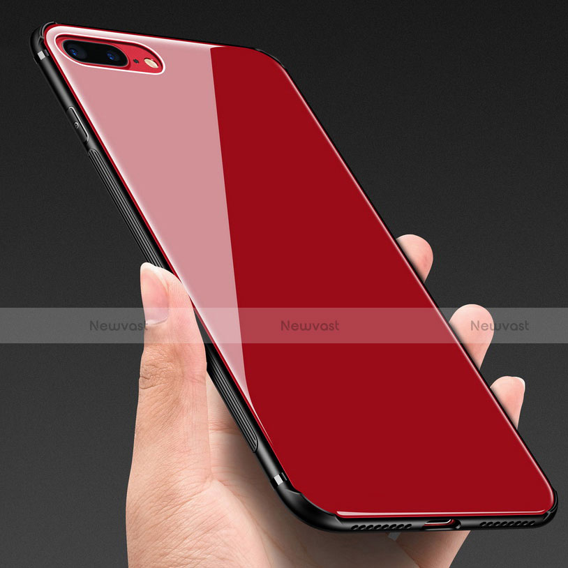 Soft Silicone Gel Mirror Case M03 for Apple iPhone 7 Plus Red