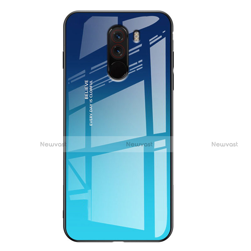 Soft Silicone Gel Mirror Case M03 for Xiaomi Pocophone F1 Blue