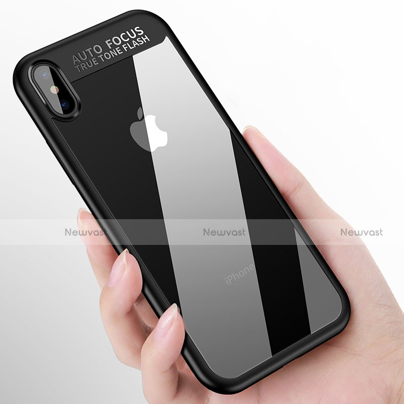 Soft Silicone Gel Mirror Case W01 for Apple iPhone X Black