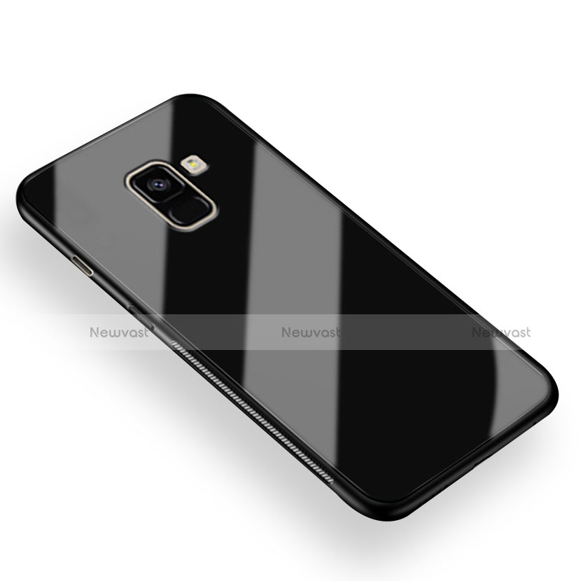 Soft Silicone Gel Mirror Cover for Samsung Galaxy A8+ A8 Plus (2018) Duos A730F Black