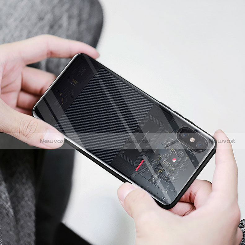 Soft Silicone Gel Mirror Cover for Xiaomi Mi 8 Screen Fingerprint Edition Black