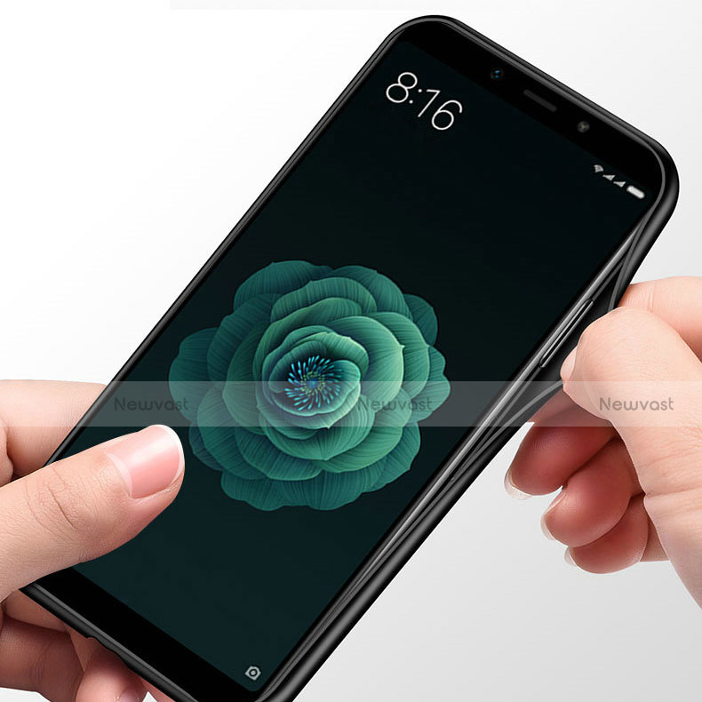 Soft Silicone Gel Mirror Cover with Finger Ring Stand for Xiaomi Mi 6X Black