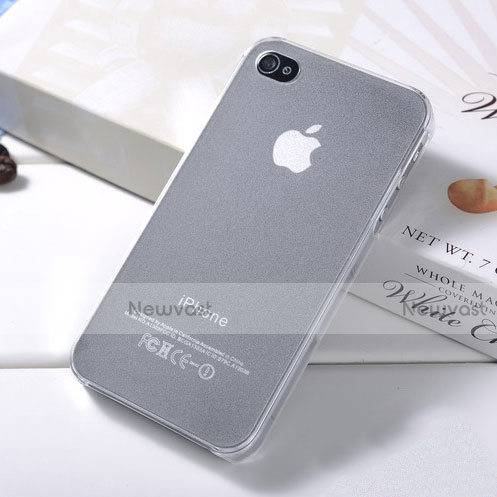 Soft Silicone Gel Transparent Matte Finish Case for Apple iPhone 4 White