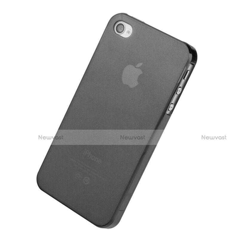 Soft Silicone Gel Transparent Matte Finish Cover for Apple iPhone 4 Gray