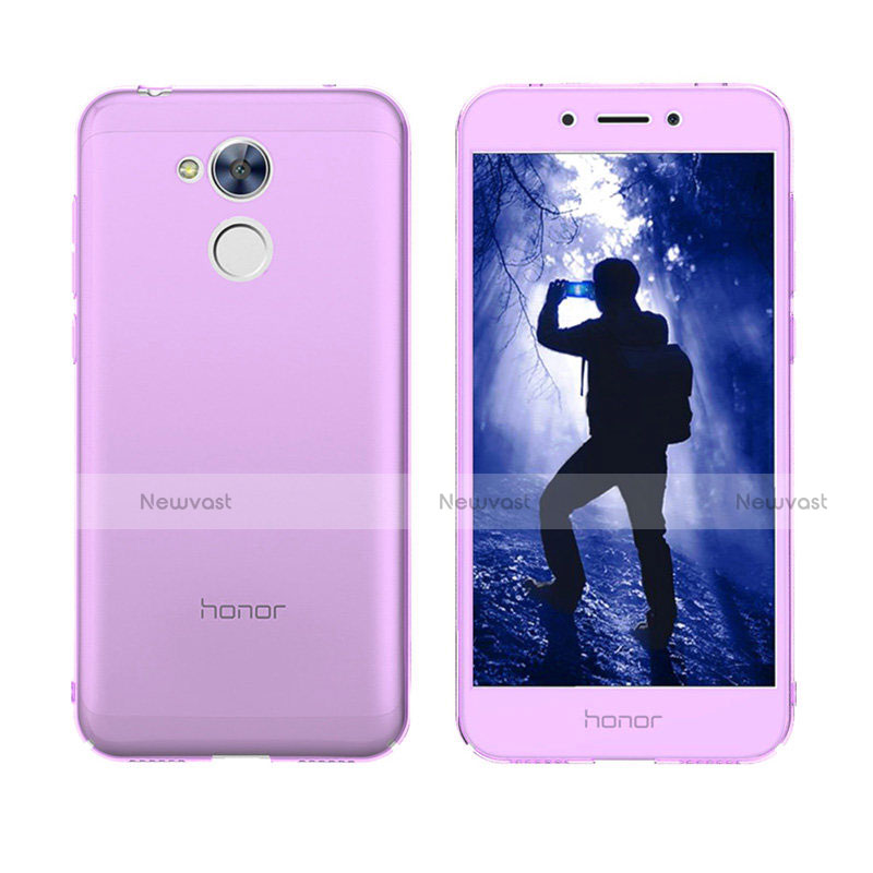 Soft Transparent Flip Case Cover for Huawei Honor 6A Purple