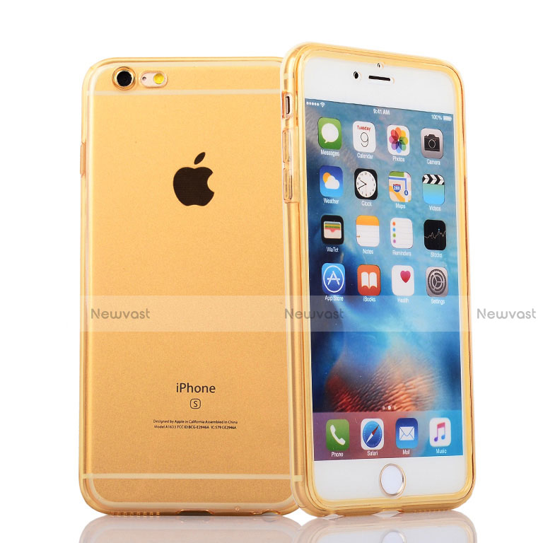 Soft Transparent Flip Case for Apple iPhone 6S Plus Gold