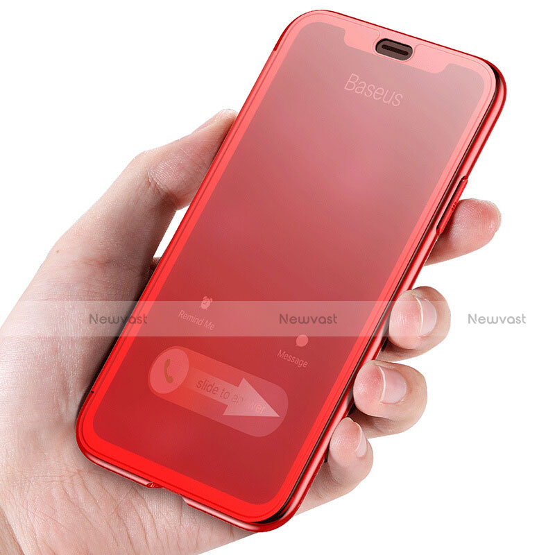 Soft Transparent Flip Case for Apple iPhone Xs Max Red