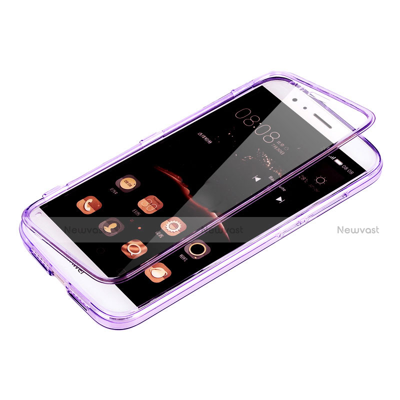 Soft Transparent Flip Case for Huawei G7 Plus Purple