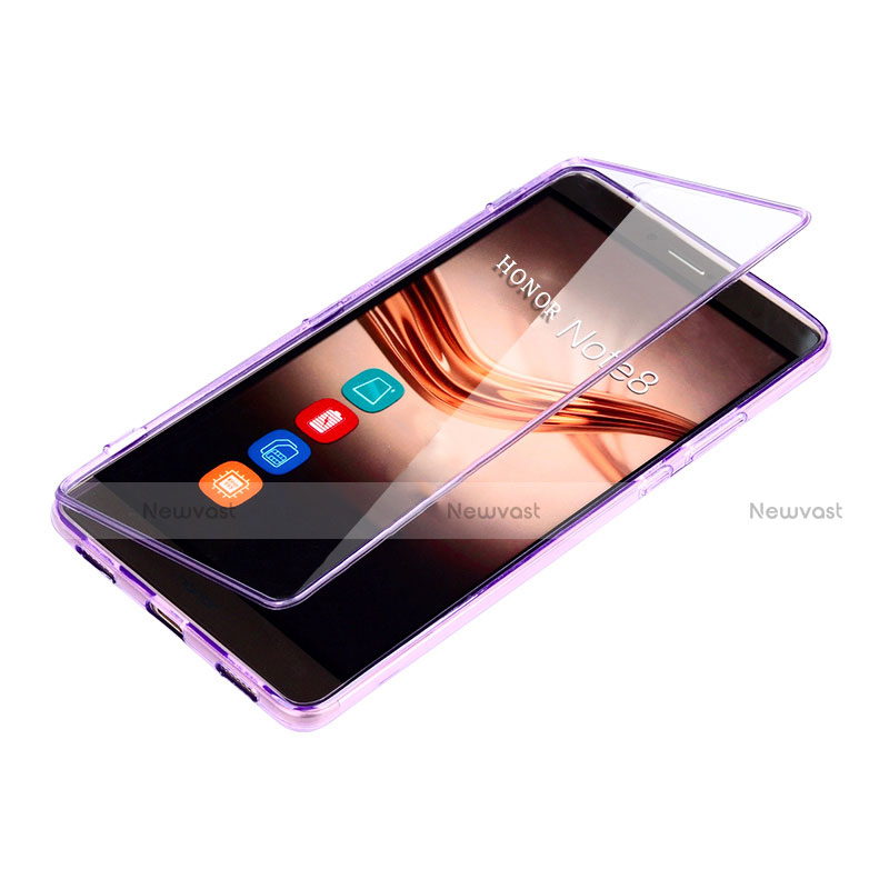Soft Transparent Flip Case for Huawei Honor Note 8 Purple