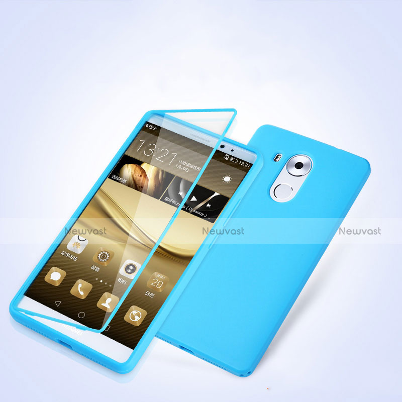 Soft Transparent Flip Case for Huawei Mate 8 Sky Blue